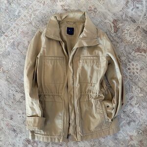 Gap Tan Utility Style Jacket • Zip & Cinched Waist